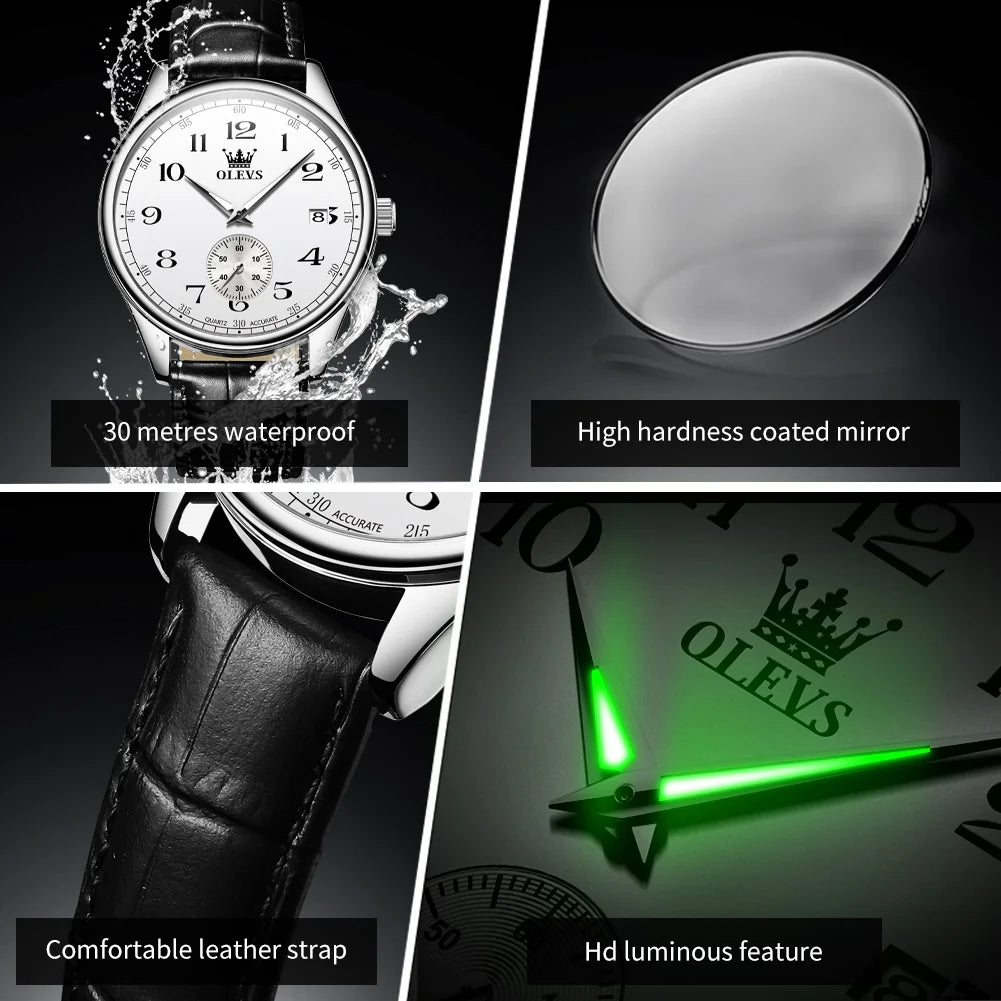 Olevs Leather Strap WaterproofQuartz Watch for Men - Premium Watches from Zeppelin - Just $40! Shop now at Dressmycell.com Olevs Leather Strap WaterproofQuartz Watch for Men - Premium Watches from Zeppelin - Just $40! Shop now at Dressmycell.com